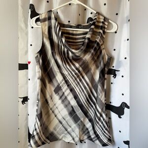 Mexx Black and White Plaid Women's Top